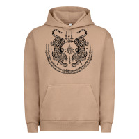 Pigment Burro sak yant thai tattoo twin tiger muay magical thailand gifts t shirt Urban Hoodie - minhPixels