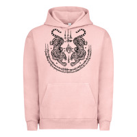Pigment Salmon sak yant thai tattoo twin tiger muay magical thailand gifts t shirt Urban Hoodie - minhPixels