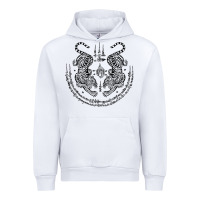 White sak yant thai tattoo twin tiger muay magical thailand gifts t shirt Urban Hoodie - minhPixels