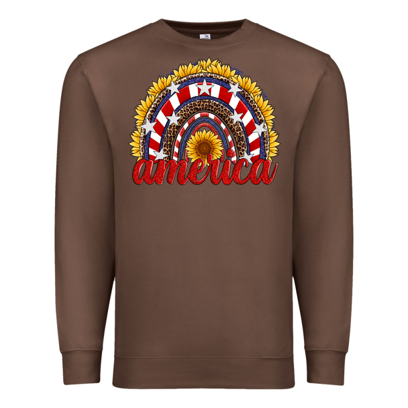 America Sunflower Rainbow Premium Sweatshirt by Artiststas | Teevron