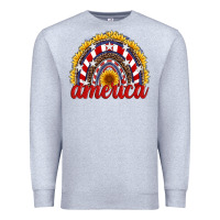 Heather Grey america sunflower rainbow Premium Sweatshirt - Artiststas