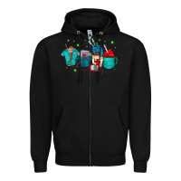 Black nurse drink coffee Zipper Hoodie - CowhideDigitalArt