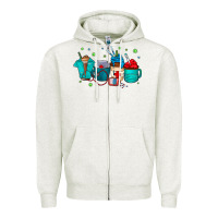 Oatmeal Heather nurse drink coffee Zipper Hoodie - CowhideDigitalArt
