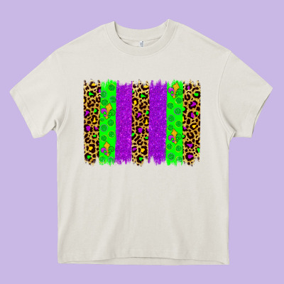 Mardi Gras Brush Stoke Heavy Core Tee Designed By Jahusdesignshop