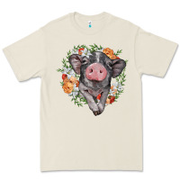 Bone baby pig floral wreath Premium Tee - BarkalooDesign