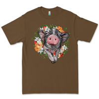 Cacao baby pig floral wreath Premium Tee - BarkalooDesign