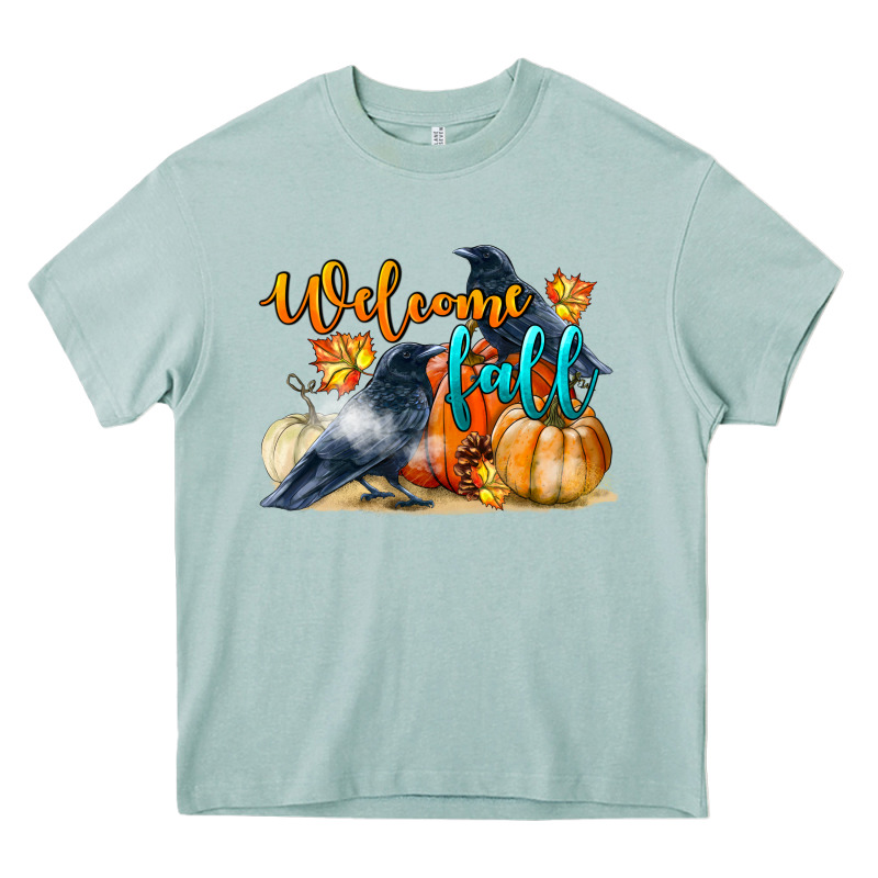 Welcome Fall With Crow Heavy Core Tee by LillyAllenDesigns | Teevron