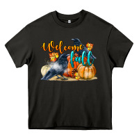 Asphalt Welcome Fall With Crow Heavy Core Tee - LillyAllenDesigns