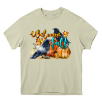 Mossy Welcome Fall With Crow Heavy Core Tee - LillyAllenDesigns