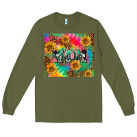 Army Green Mom rainbow sunflower Long Sleeve Tee - CowGirlArtShop