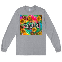 Heather Grey Mom rainbow sunflower Long Sleeve Tee - CowGirlArtShop