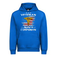 Cobalt Veteran Navy Corpsman Patriotic 4th of July Gifts Urban Hoodie - minhPixels