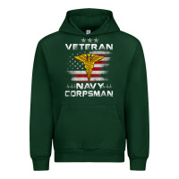 Forest Green Veteran Navy Corpsman Patriotic 4th of July Gifts Urban Hoodie - minhPixels