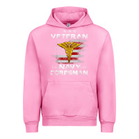 Fuchsia Pink Veteran Navy Corpsman Patriotic 4th of July Gifts Urban Hoodie - minhPixels
