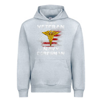Heather Grey Veteran Navy Corpsman Patriotic 4th of July Gifts Urban Hoodie - minhPixels