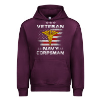 Mauve Wine Veteran Navy Corpsman Patriotic 4th of July Gifts Urban Hoodie - minhPixels