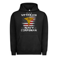 Pigment Black Veteran Navy Corpsman Patriotic 4th of July Gifts Urban Hoodie - minhPixels