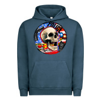 Pigment Midnight Navy police skull and police equipment Urban Hoodie - AdoDesignShop
