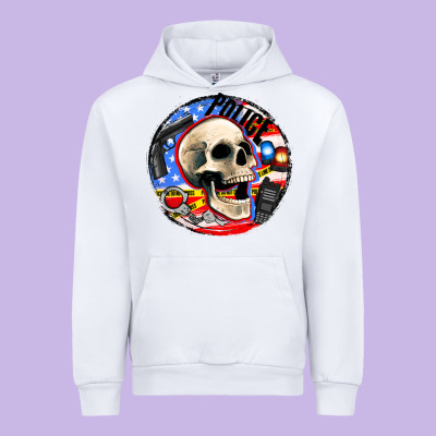 Police Skull And Police Equipment Urban Hoodie Designed By Adodesignshop
