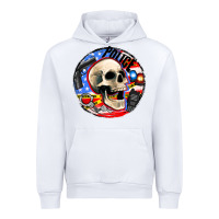 White police skull and police equipment Urban Hoodie - AdoDesignShop
