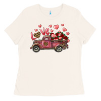 Love Truck With Roses And Leopard Ladies Tee | Teevron