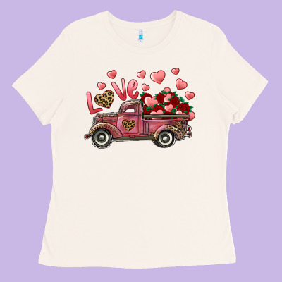 Love Truck With Roses And Leopard Ladies Tee Designed By Ranaportraitstore