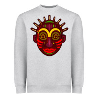 Heather Grey african masks 2 Heavyweight Sweatshirt - BundleAndBundleShop