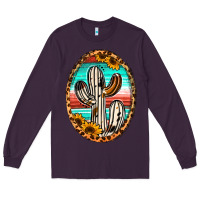 Plum cowhide serape and sunflower cactus Long Sleeve Tee - Jasminsmagicworld