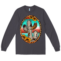 Smoke cowhide serape and sunflower cactus Long Sleeve Tee - Jasminsmagicworld