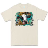 Bone holstein cow leopard and western background Premium Tee - BarkalooDesign