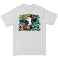 Dove Grey holstein cow leopard and western background Premium Tee - BarkalooDesign