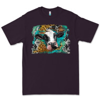 Plum holstein cow leopard and western background Premium Tee - BarkalooDesign