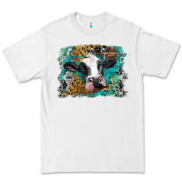White holstein cow leopard and western background Premium Tee - BarkalooDesign