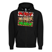 Black merry merry merry Zipper Hoodie - CowhideDigitalArt