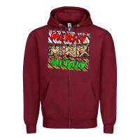 Burgundy merry merry merry Zipper Hoodie - CowhideDigitalArt