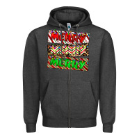 Charcoal Heather merry merry merry Zipper Hoodie - CowhideDigitalArt