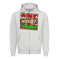Dove Grey merry merry merry Zipper Hoodie - CowhideDigitalArt