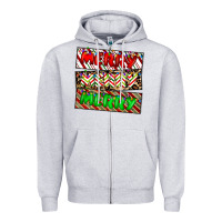 Heather Grey merry merry merry Zipper Hoodie - CowhideDigitalArt