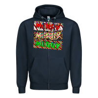 Navy merry merry merry Zipper Hoodie - CowhideDigitalArt