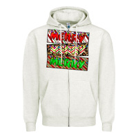 Oatmeal Heather merry merry merry Zipper Hoodie - CowhideDigitalArt