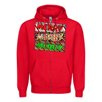 Red merry merry merry Zipper Hoodie - CowhideDigitalArt