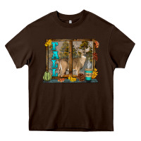 Chocolate Brown White Tailed Buck Fall Heavy Core Tee - LillyAllenDesigns