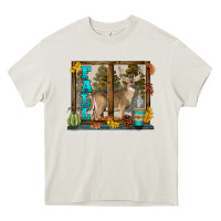 Cream White Tailed Buck Fall Heavy Core Tee - LillyAllenDesigns