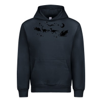 Navy christmas santa dinosaur sleigh ride t rex funny gift t shirt Urban Hoodie - minhPixels