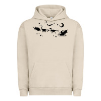 Pigment French Oak christmas santa dinosaur sleigh ride t rex funny gift t shirt Urban Hoodie - minhPixels