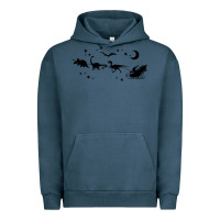 Pigment Midnight Navy christmas santa dinosaur sleigh ride t rex funny gift t shirt Urban Hoodie - minhPixels