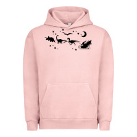 Pigment Salmon christmas santa dinosaur sleigh ride t rex funny gift t shirt Urban Hoodie - minhPixels