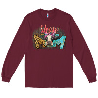 Burgundy Show mom cow Long Sleeve Tee - CowGirlArtShop