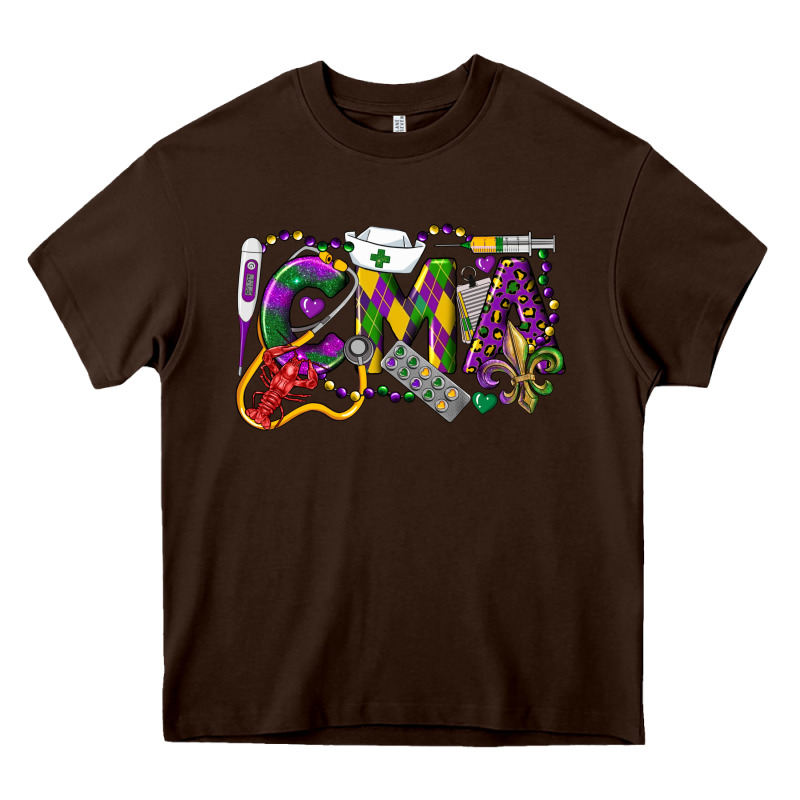 Cma Certified Medical Assistant Mardi Gras Heavy Core Tee by LillyAllenDesigns | Teevron