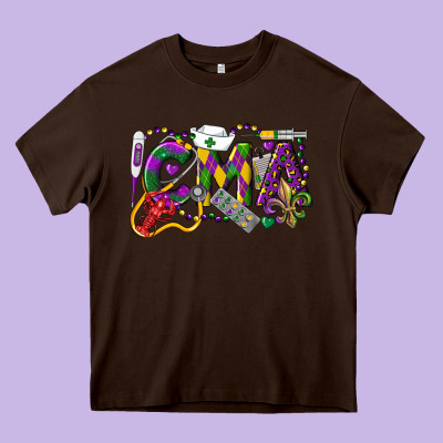 Cma Certified Medical Assistant Mardi Gras Heavy Core Tee Designed By Lillyallendesigns